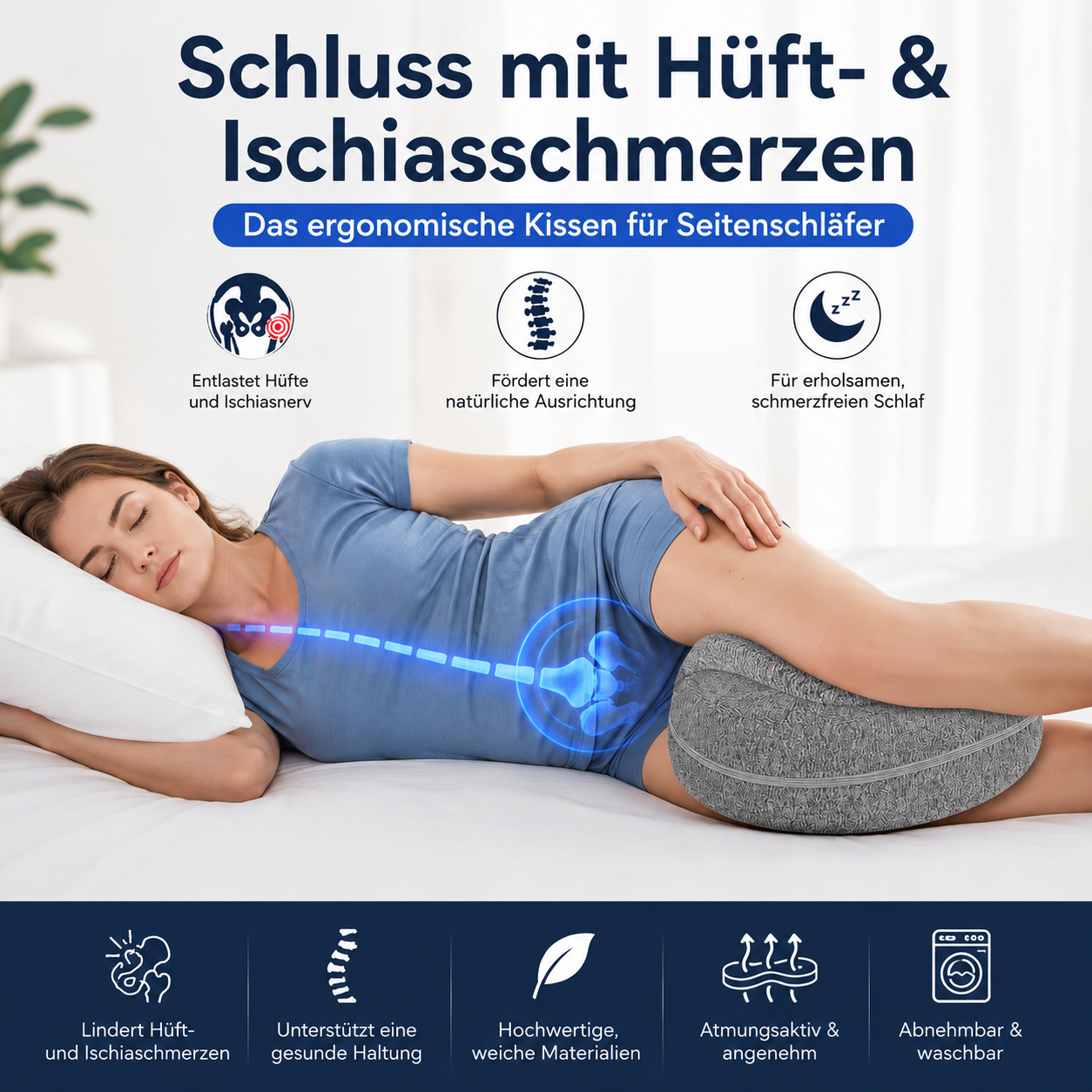 OrthoRelief™ Kniekissen für Seitenschläfer